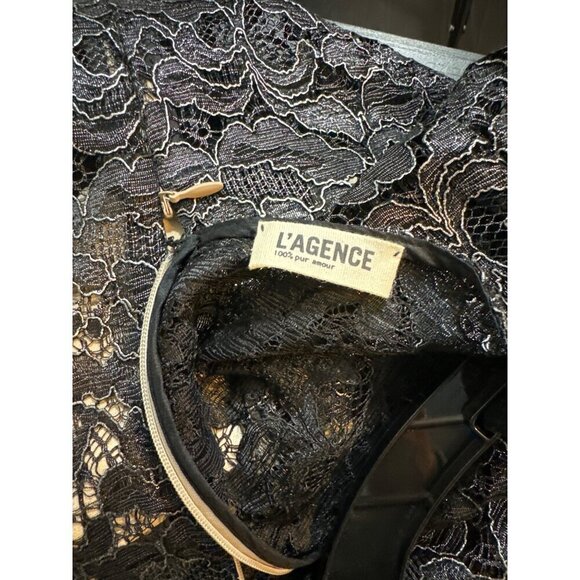 L'Agence Black Lace Dress with slip Size 8 - Picture 3 of 4